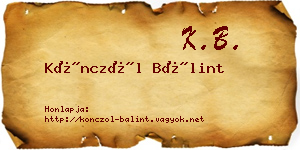 Könczöl Bálint névjegykártya