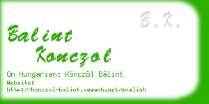 balint konczol business card