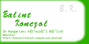 balint konczol business card